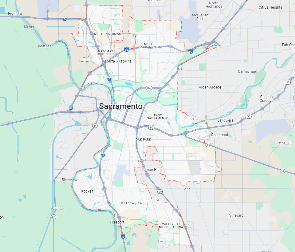 Sacramento on the map